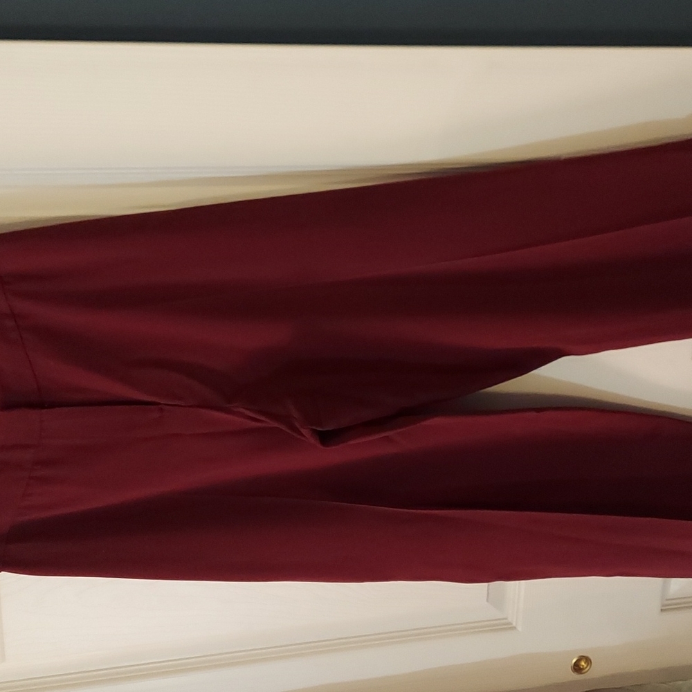 St. John Collection Red Wool High Rise Trouser Pants